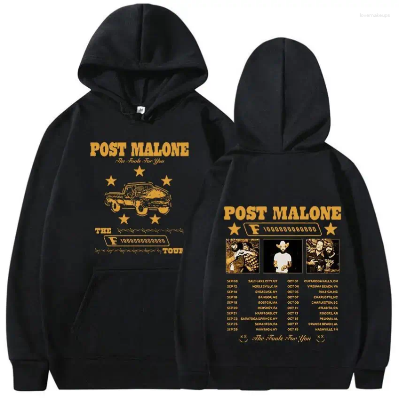 Women's Hoodies Retro P-Posts M-Malones Tour 2025 Hoodie Men's Hip Hop Fashion Pullover Sweatshirt Unisex Casual Clothing Oversized