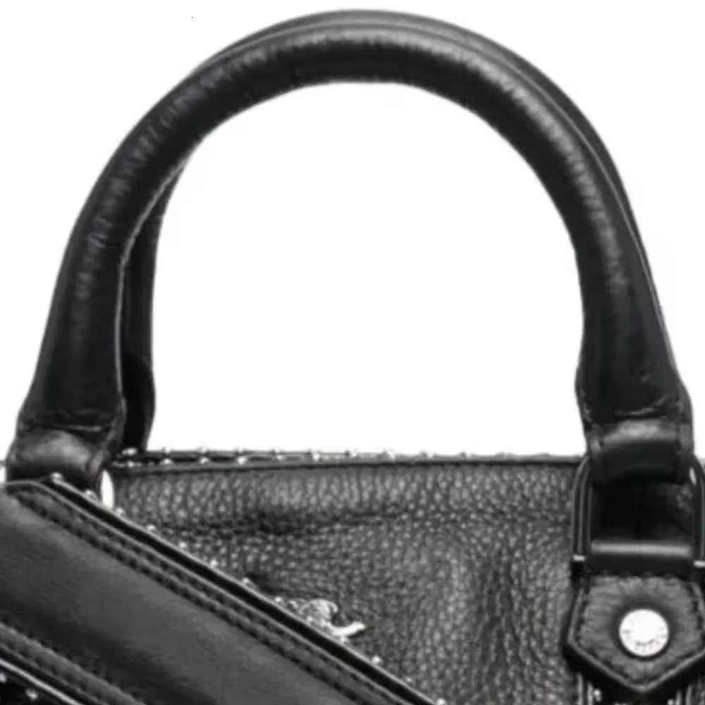 Genuine Leather Women's Niche Brand High Quality Fashion Handbag Light Retro Rivets Design Simple Shoulder Bag