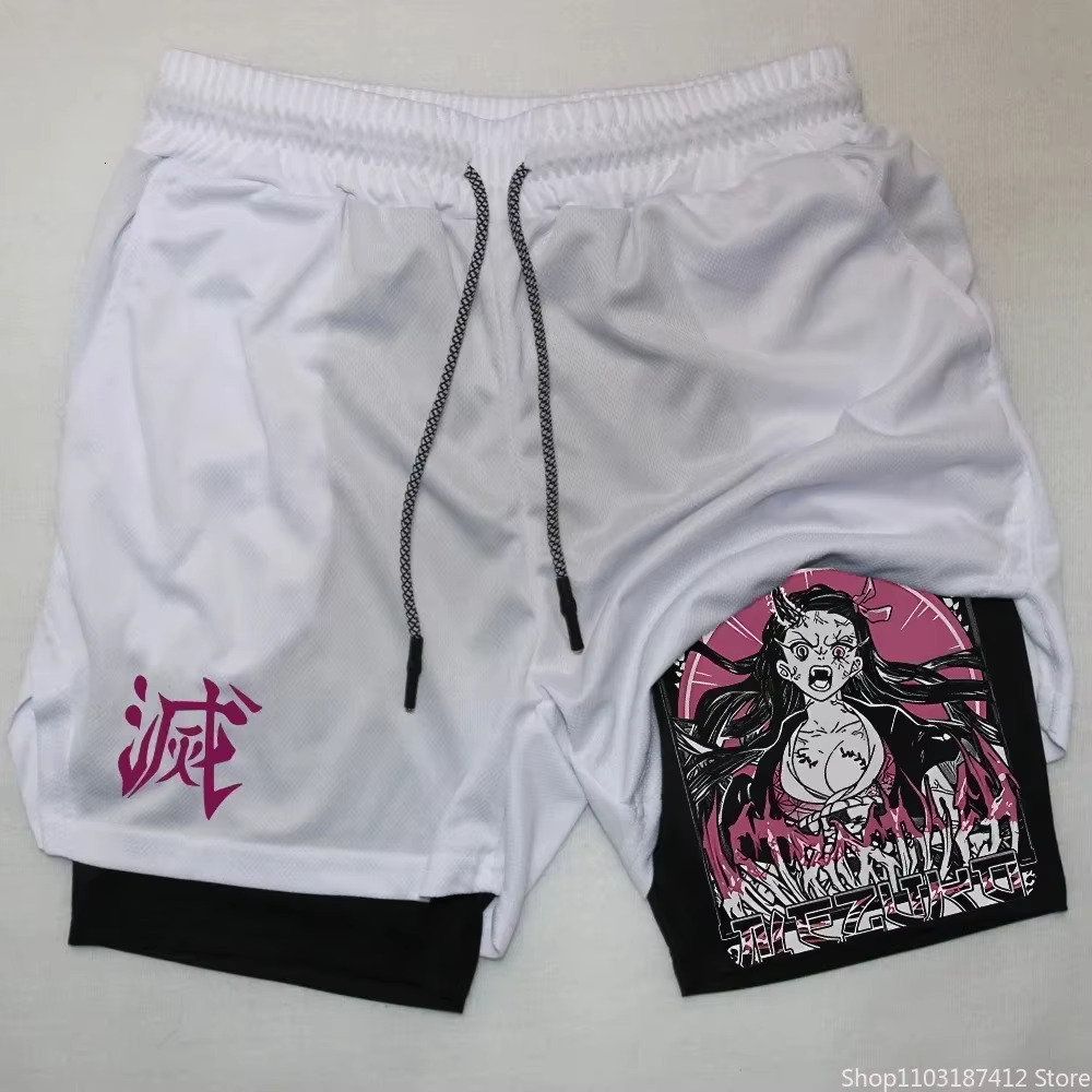 Outdoor Jogging Fitness Shorts Mens Printed Performance Double Layer Shorts Gym Workout Training Pants M-3xl