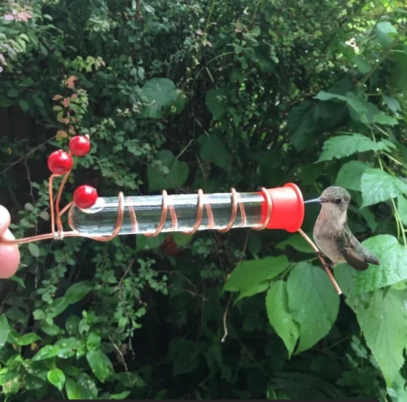 1pc Vertical Bird Feeder Anti Squirrel and Hummingbird Feeder Art Metal Flower Rack Outdoor Garden Yard Decoration 250121