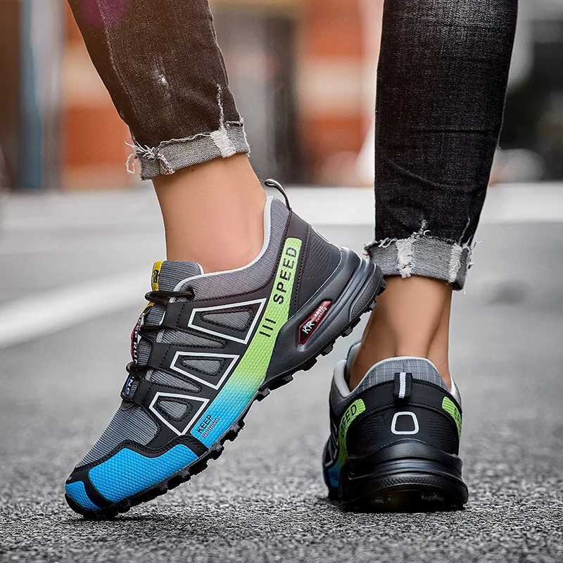 2024 New Men Hiking Shoes Outdoor Trail Running Shoes Mesh Breathable Hiking Training Shoes Large Size 39-47 Casual Sports ShoesC250222