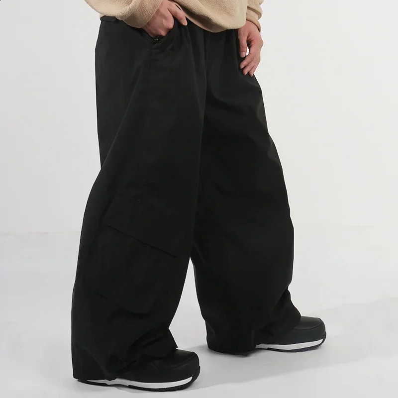 Mens Snowmobile Bib Overalls Loose Skiing Cargo Pants 3L Waterproof Snowboard Trousers Male Baggy Ski Pants 2025 Winter Clothes 250122