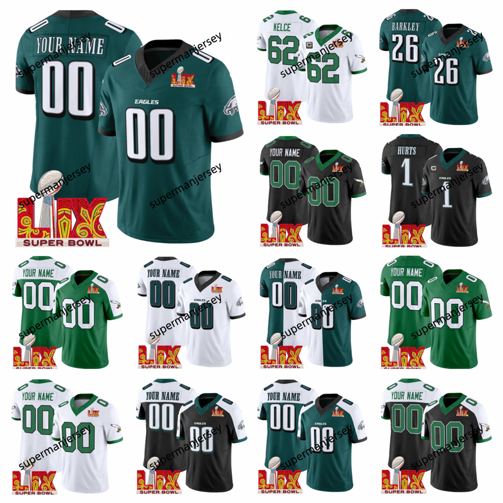 Jalen Hurts Football Jerseys A.J. Brown Saquon Barkley DeVonta Smith Darius Slay Cooper DeJean Lane Johnson Quinyon Mitchell Kenneth Gainwel Brian Dawkins 2025