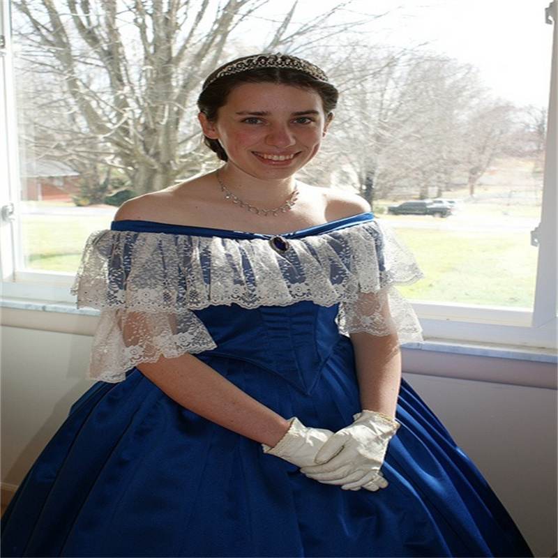 Old Fashion 1890s Royal Blue Prom Dress Civil War Lace Victoria Costume Masquerade Evening Dresses 2025 Birthday Obsessed Party Gown Vestio De Nochec 