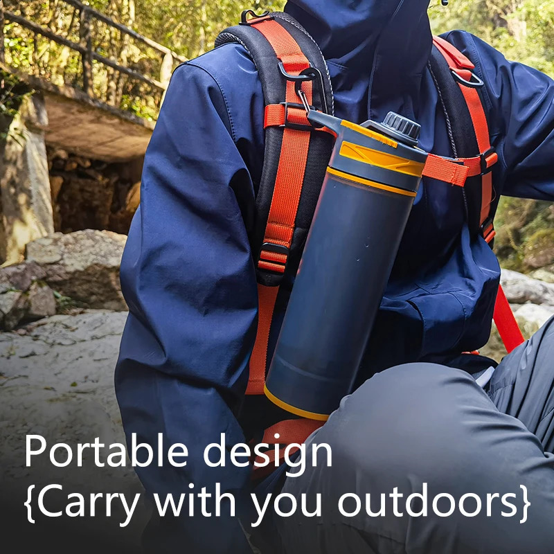 27 Oz Water Purifier Bottle Filter For Hiking Camping Survival Travel 250219