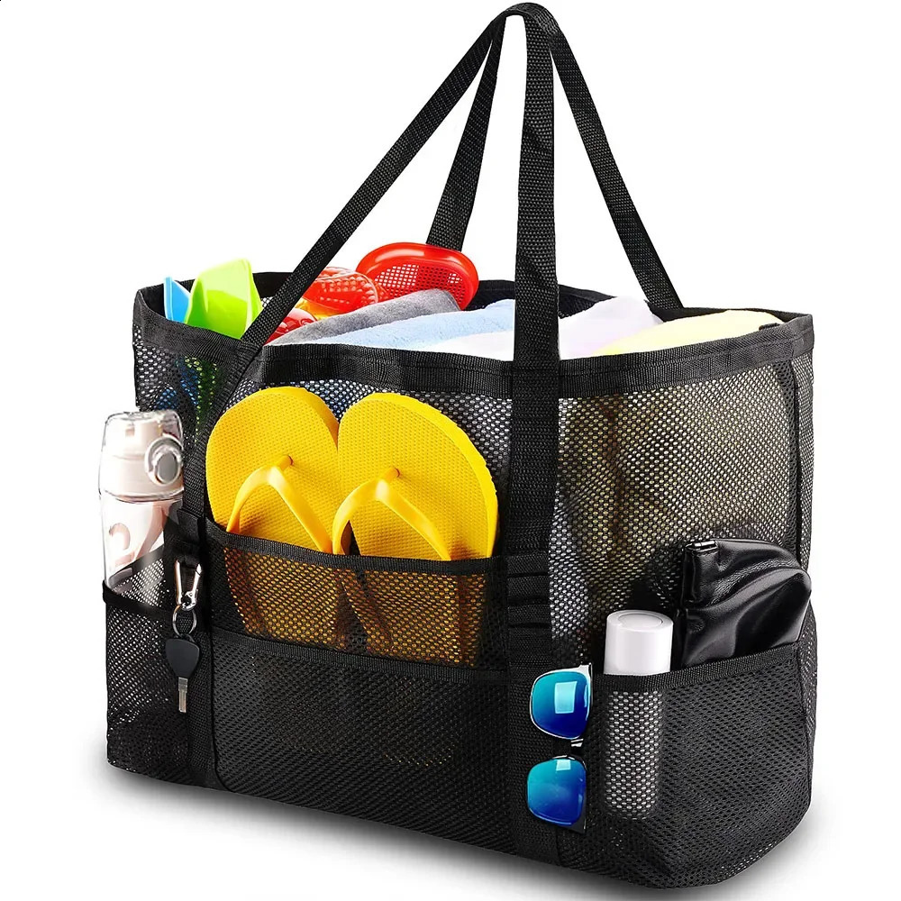 Mesh Beach Bag Waterproof Sandproof - Large Tote Pool Bag for Women Vacation Essentials Beach Accessories 250206