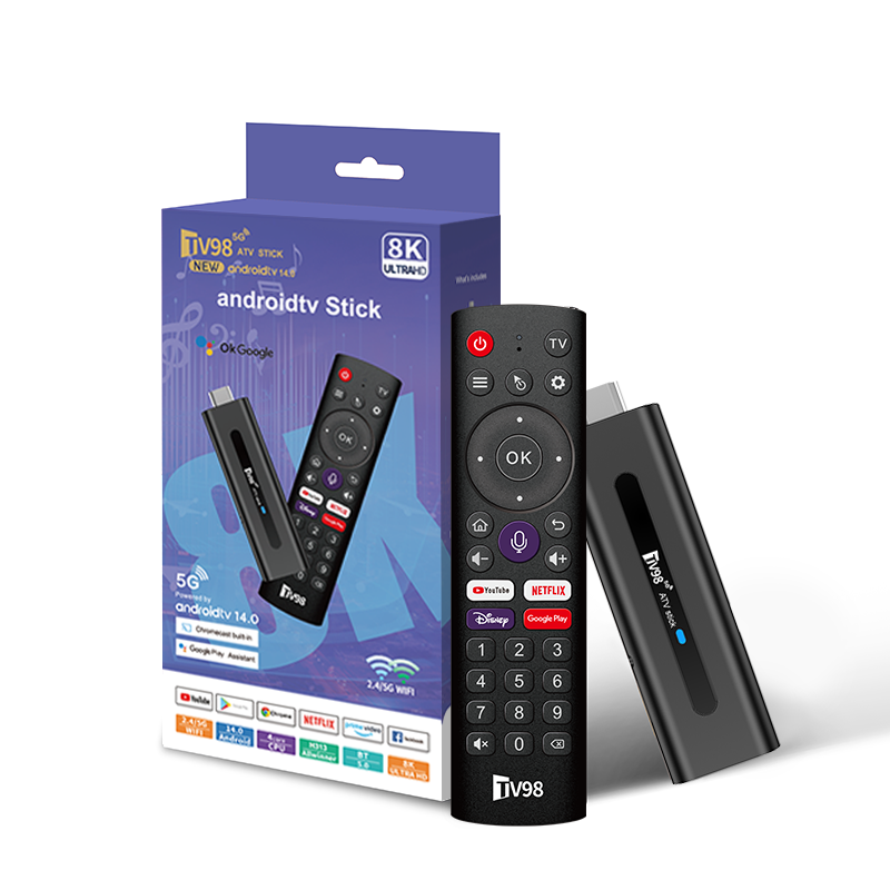 Android 14.0 TV Stick TV98 ATV Smart TV Box 8K Video BT5.0 2.4G 5G WiFi Media Player Allwinner H313 2GB 16GB Voice Remote TV Box
