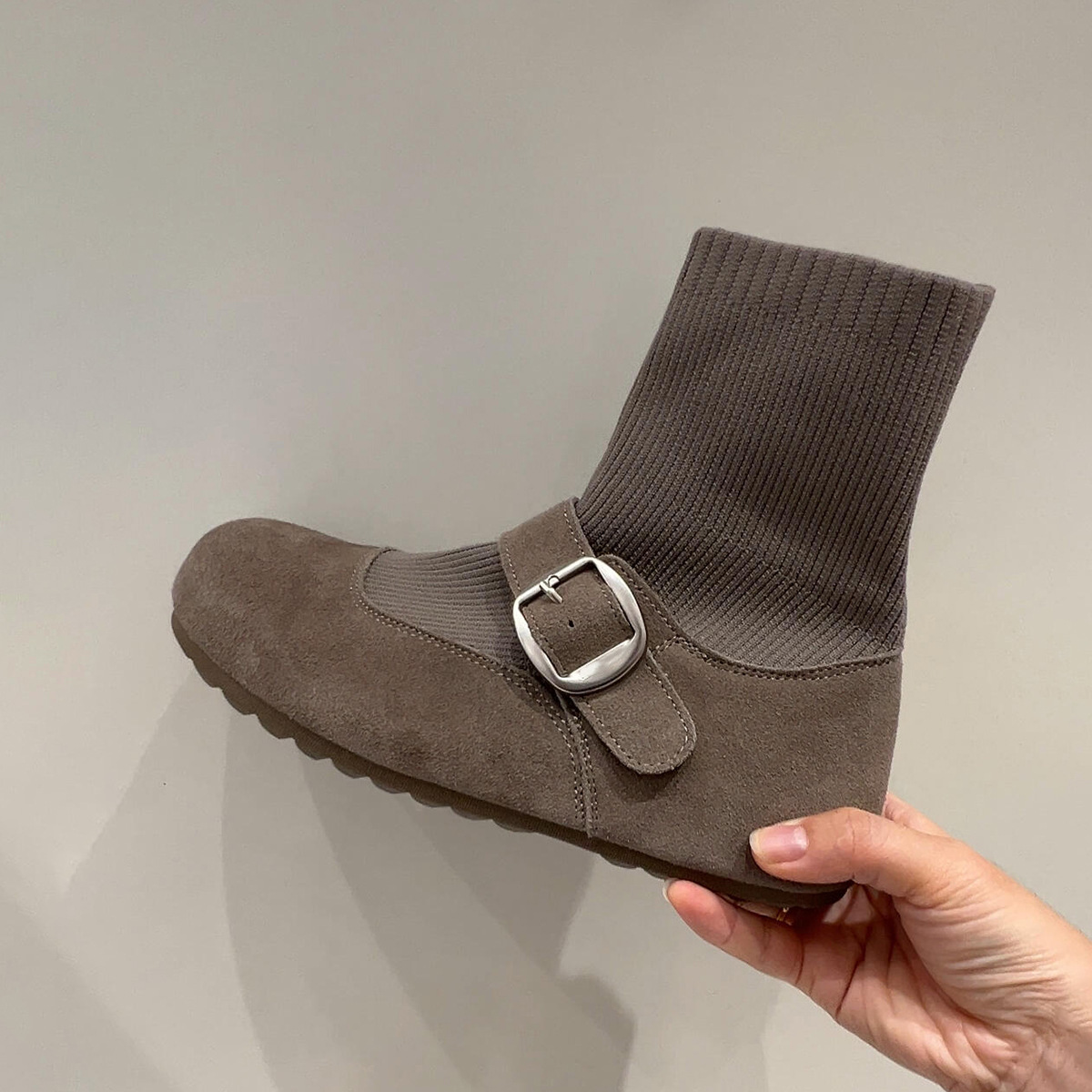 Women Boots Early Spring Round Toe Simple Sweet Style Fashion Triple Grey Free shipping