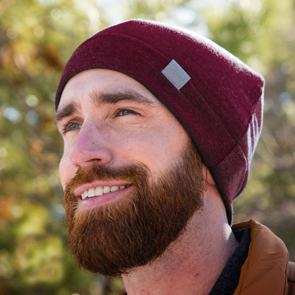 Unisex Merino Wool Cuff Beanie Hat 100% Merino Wool Ridge Cuff Wool Beanie 2 Layer Warm Wool Hat Men Women Beanie Cap Gift 250120