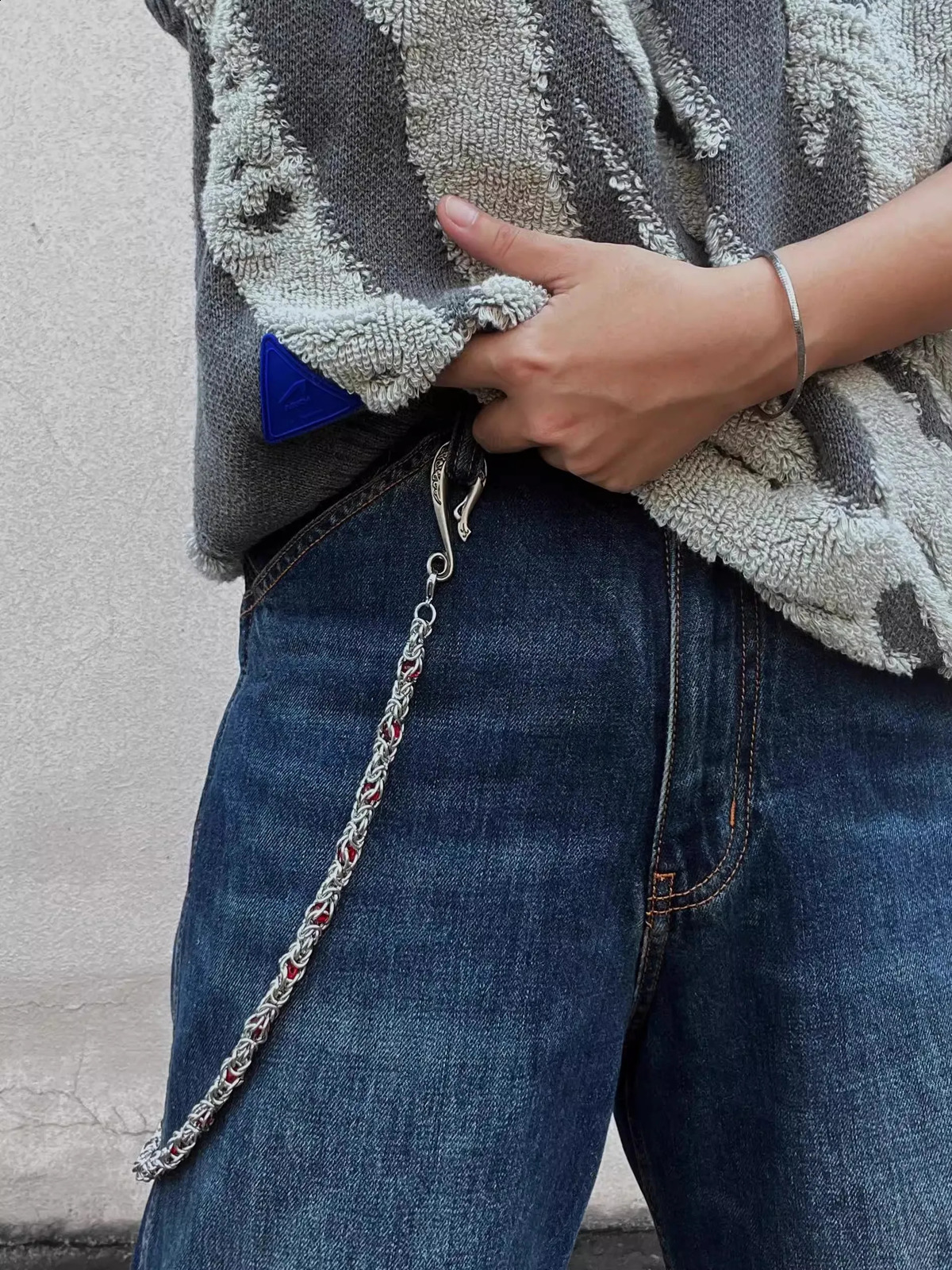 y2k Snake Bone Retro Pants Chain Street Dance luxurious Ornament Men And Women Ones Waist Key Chain Hip Hop Punk Accessories 250107