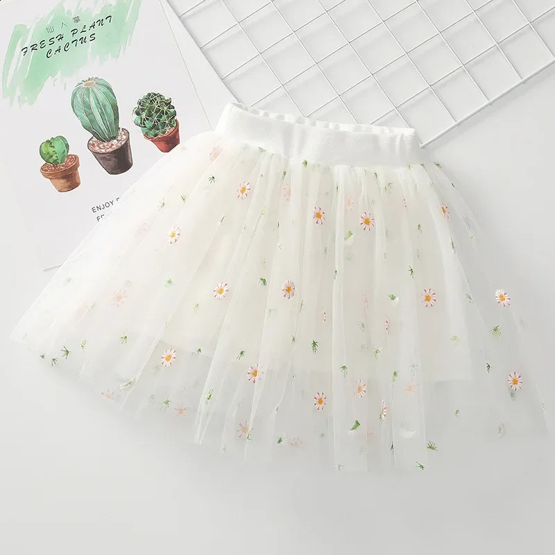 2-7Y Baby Girls Tutu Skirts Pearl Short Cake Toddler Girl Skirt Kids Bow Princess Wavy Pink Puffy Tulle Skirts Ballet Children 250206