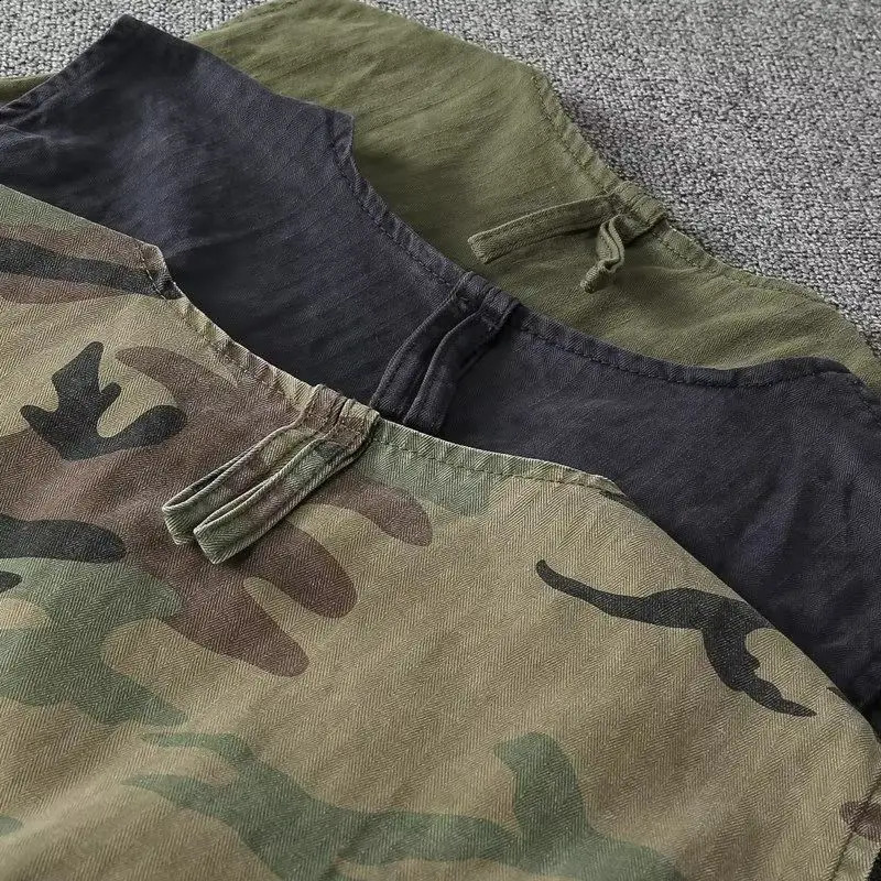 Gmiixder American Multi-pocket Retro Work Vest Men Korean Cargo Waistcoat Outdoor Canvas Trend Vest Motorcycle Jacket 250206