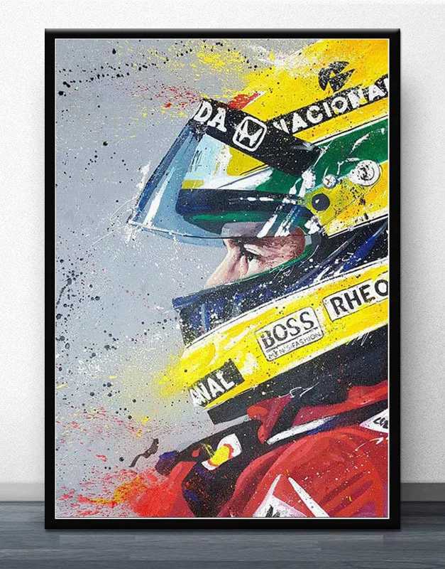 Ayrton Senna F1 Formula 1 Star Race Car World Champion posters and prints Canvas Painting Wall Pictures For Living Room CuadrosC250102