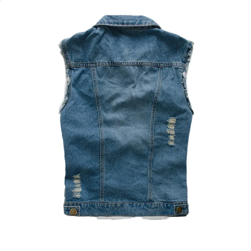 Mens Sleeveless Jeans Jacket Men Oversize 6XL Blue Black Denim Jeans Vest Men Cowboy Denim Vest Mens Jeans Waistcoat 250206