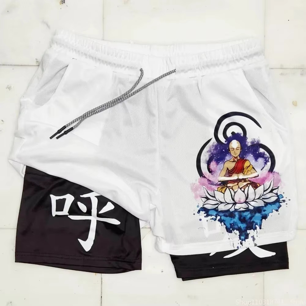 Outdoor Jogging Fitness Shorts Mens Printed Performance Double Layer Shorts Gym Workout Training Pants M-3xl