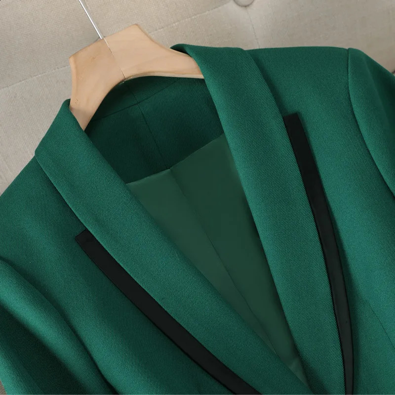 NAVIU Style Autumn Winter Green Office Work Wear Clothes For Women Blazer Set Trouser Business Elegant Pants Suits Outfit 250206