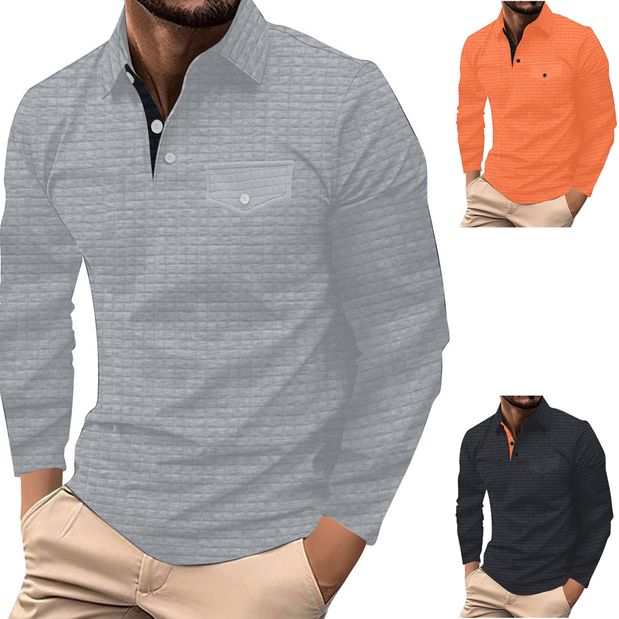 Men's Polos Long Sleeve Shirt Spring Autumn Men T Shirts Long-sleeved Shirts Streetwear Casual Man Clothes Tees designer golf polo white black gr