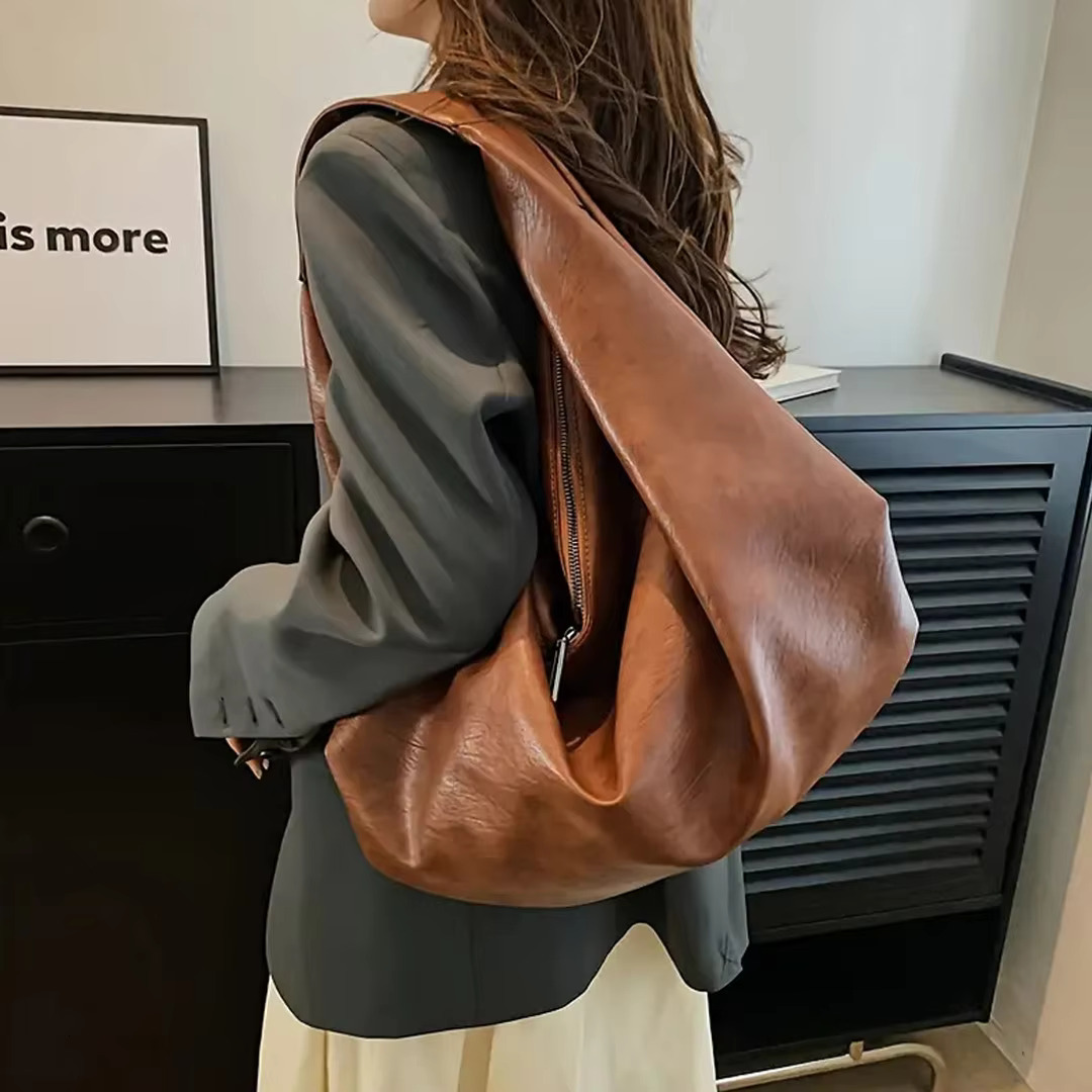 Large Capacity Underarm Shoulder For Women's New Casual Minimalist Dumpg Bag, Fashionable And Versatile Commuting Bag PU Cartoon