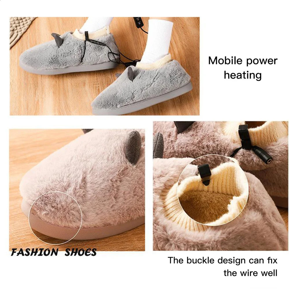 Heated Feet Warmer USB Foot Warmers Winter Shoes Plush Cute Removable And Washable Slippers 250120