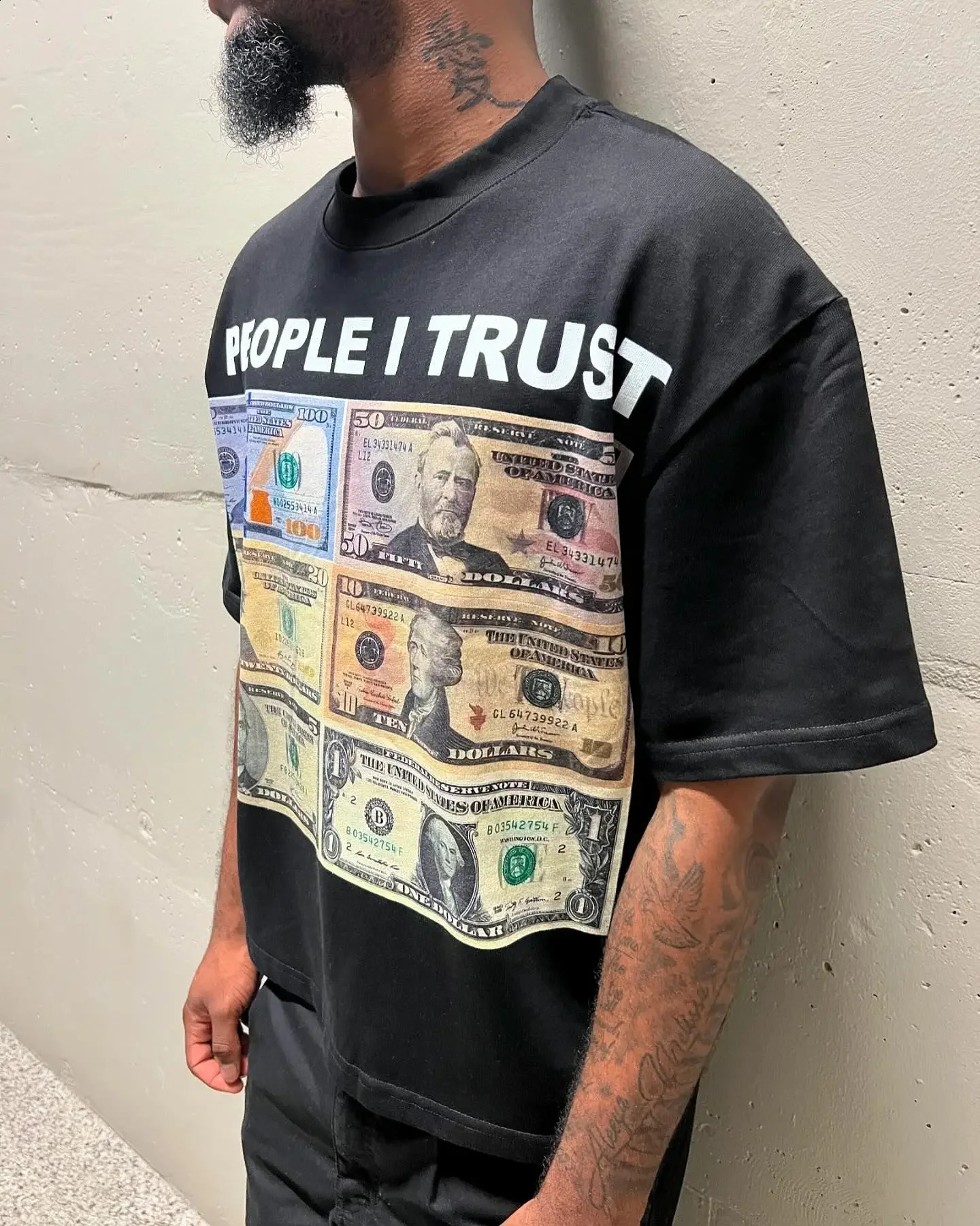 America Funny Money T Shirts Graphic Cotton Streetwear Short Sleeve Summer Style Hip Hop Y2k Gothic Oversized T-shirt Men Women 250122