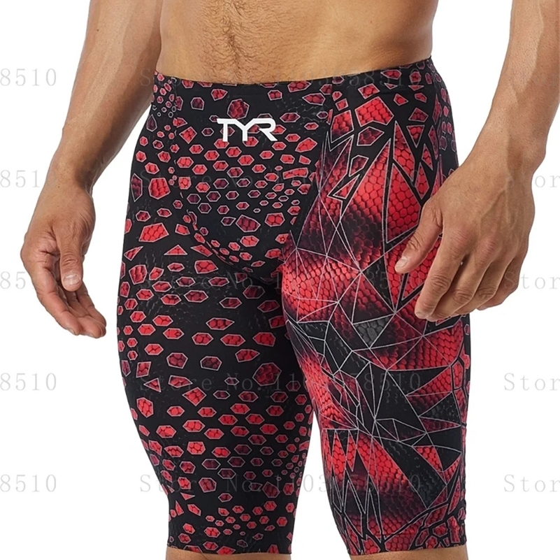 Men Swim Jammer Swimming Trunks Professional Swim Surf Trunks Beach Uv Protection Gym Endurance Athletic Training Tights Shorts y250121