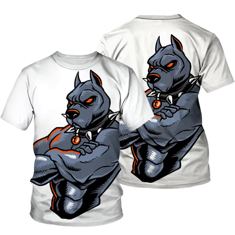 Summer Animal Boxing Dogs 3D Print T-Shirts Men Women Casual Fashion Streetwear O-Neck Oversized T Shirt Kids Tees Tops Clothing