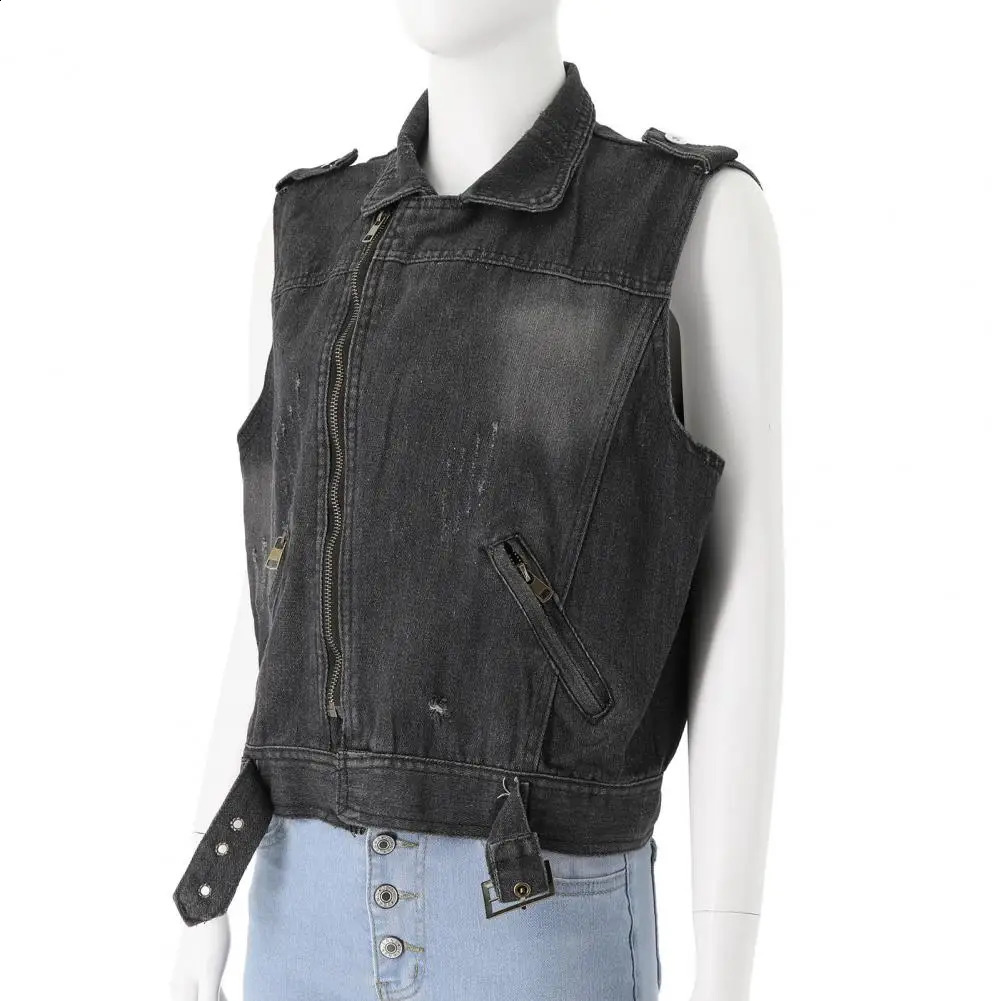 Fashion Denim Women Mens Rivet Denim Vest Punk Party Studded Slim Fit Jean Jacket Male Sleeveless Waistcoat For Men Waistcoat 250206