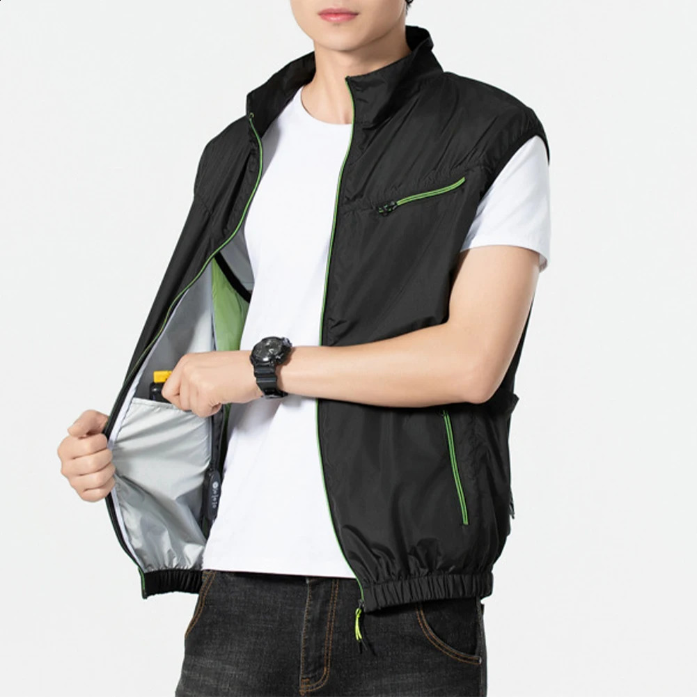 Cooling Vest Ice Fan Vest Heat Resistant Air Conditioner Clothes 3 Gears Breathable Wearable Cooling Fan Vest for Camping Hiking 250206
