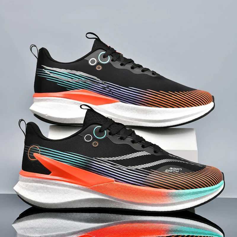 Speciality Carbon Plate Sports Running Shoes Marathon Air Cushion Men Breathable Lightweight Women Comfortable Nonskid SneakersC250206