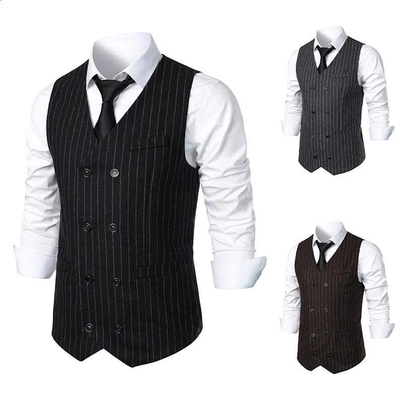 Spring and Autumn Mens Suit Vest Casual British Style Fashion Retro Suit Vest Instagram Trend 250206