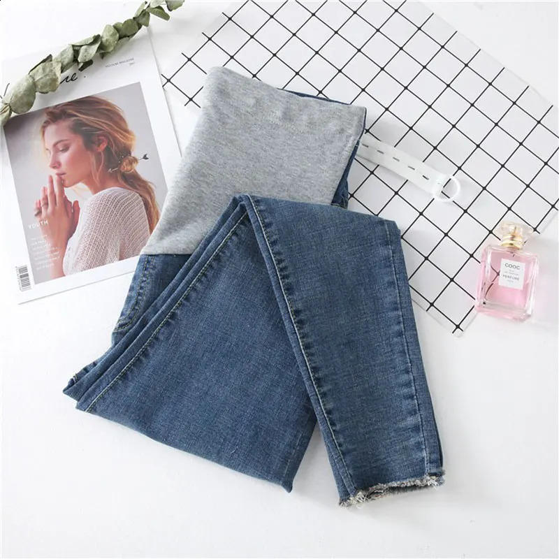 Sky Blue Maternity Pants Pregnancy Clothes Denim Jeans Leggings for Pregnant Women Clothes Nursing Trousers Capris M-2XL 250206