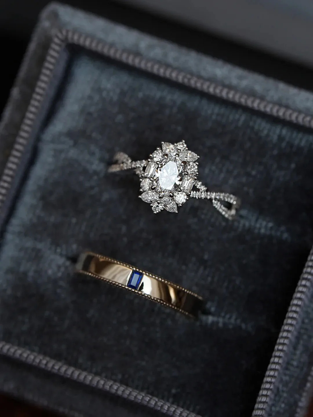 ner Custom Diamond 18K14K Gold Couple Rings Elegant WeddingEngagement Bands for Men Women 250109