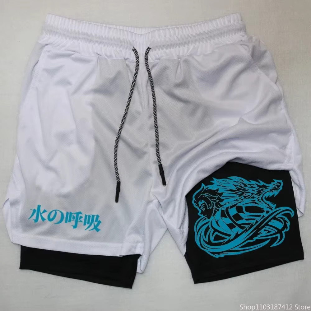 Outdoor Jogging Fitness Shorts Mens Printed Performance Double Layer Shorts Gym Workout Training Pants M-3xl