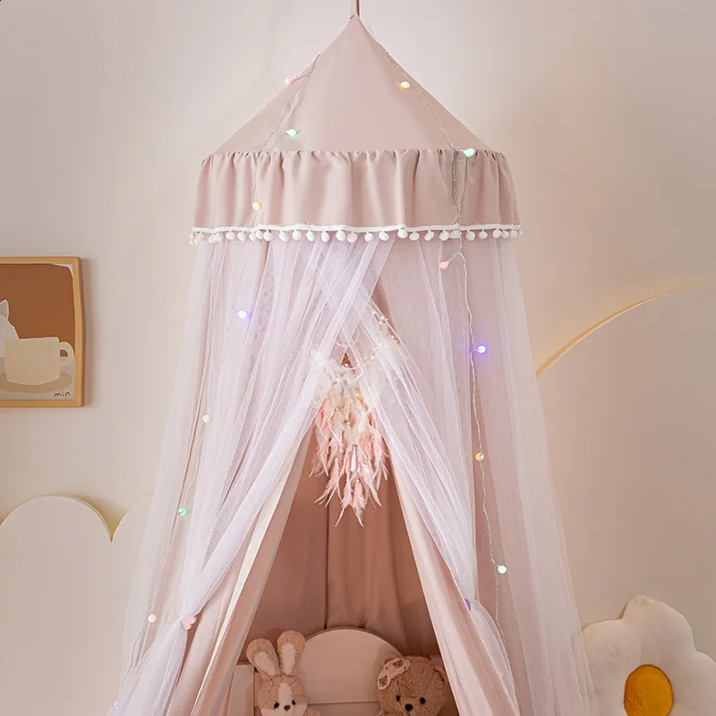 Dome bed curtain childrens indoor light-proof bed curtain windproof bedside ceiling blackout double-layer mosquito net curtain 250206