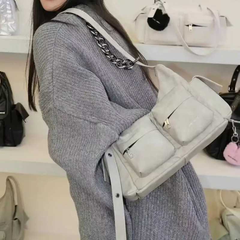 Mitpockets Korean Brand Handbags Letter Printed Fi Shoder Bags Two Si Classic Crossbody Bags Casual Bags For Wen Z250206