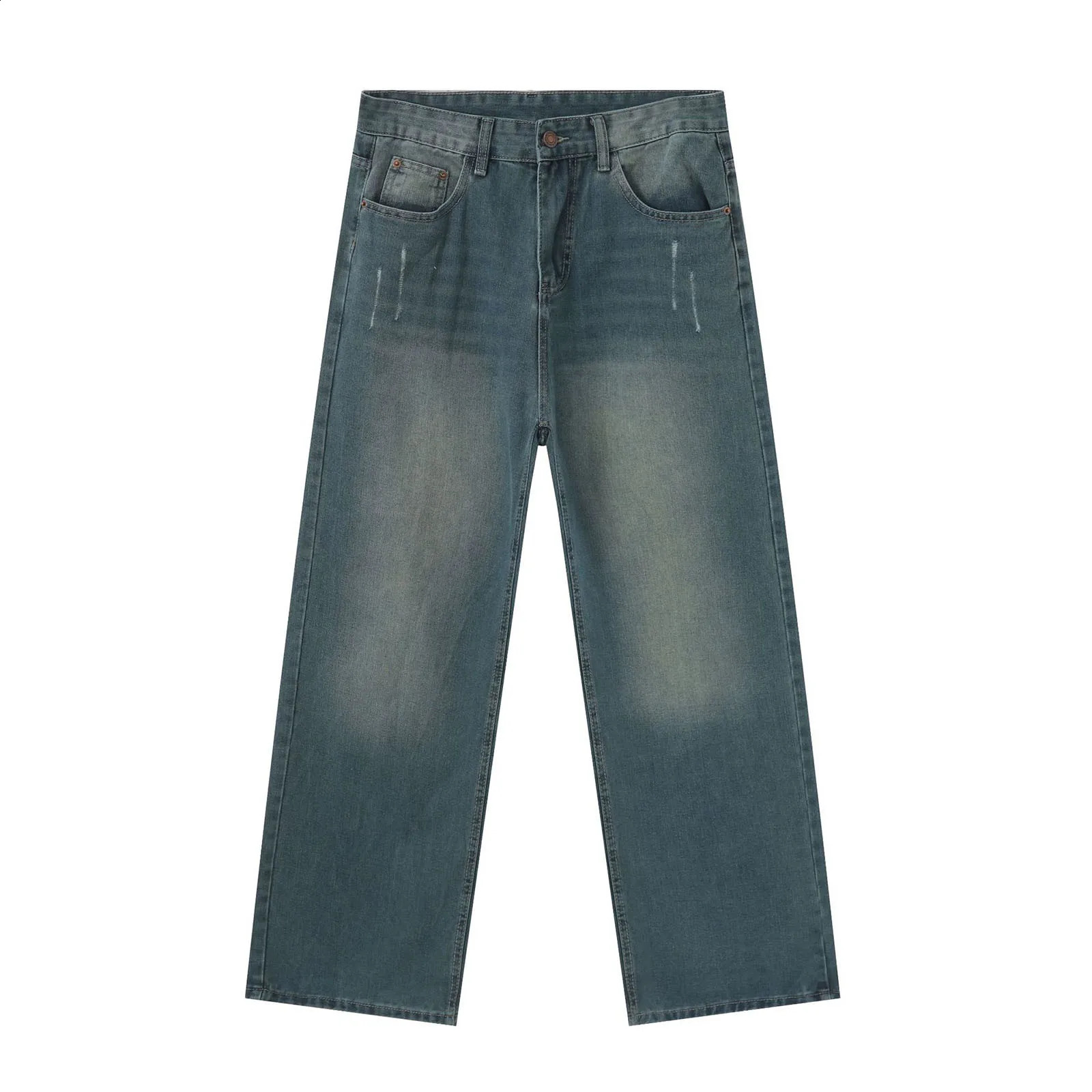 Mens Streetwear Baggy Hip Hop Jeans Wide Leg Skater Denim Pants Casual Loose Fit Long Trousers Streetwear Denim Overalls Y2k 250206