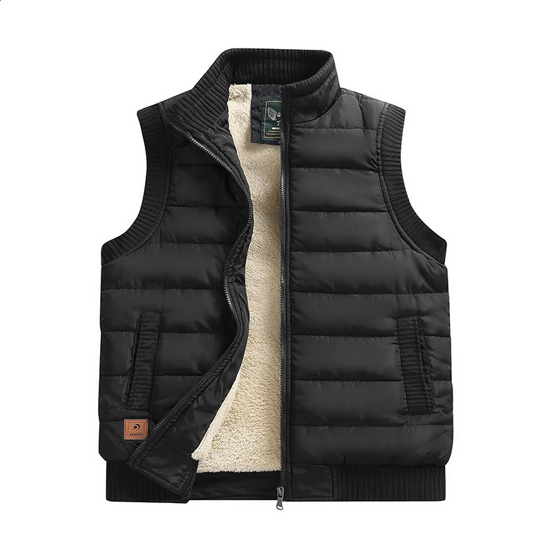 Winter Mens Vest Fleece Lightweight Padded Thickening Vests Sleeveless Jackets Warm Coat Waistcoat Plus Size 6xl Outdoor 250206