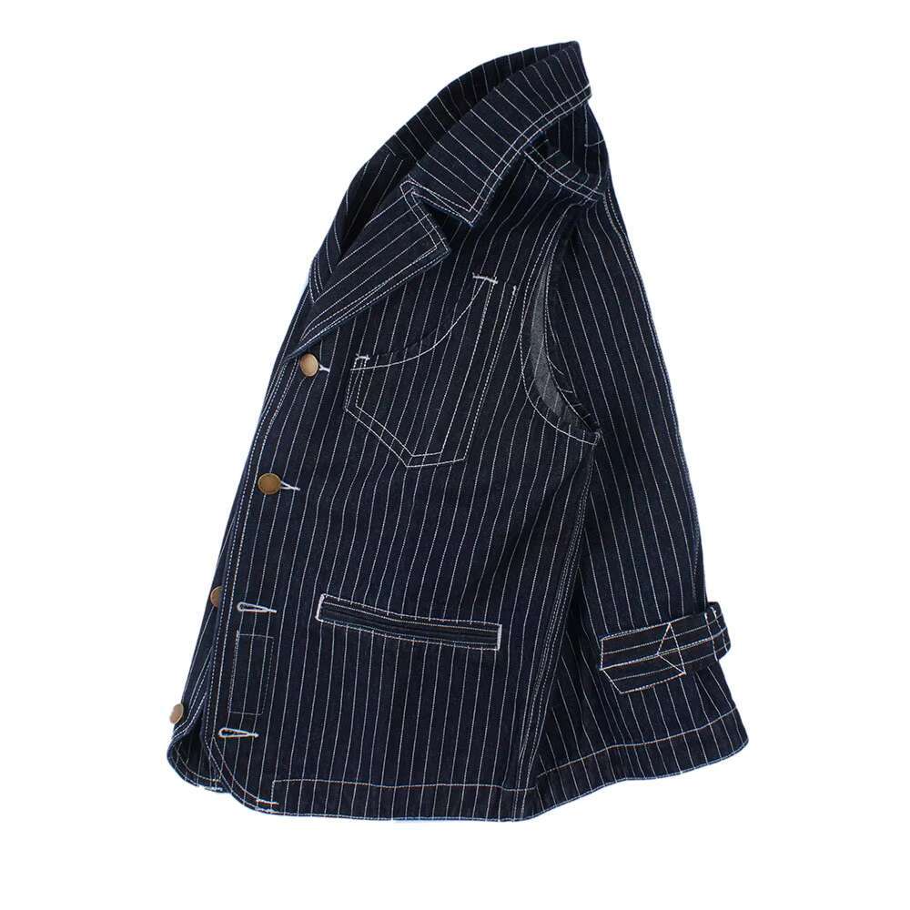 Men's Striped Denim Vest Suit Hunting Waistcoat Outdoor Trekking Hiking Sport Lapel Locomotive Multi Pocket Spring, Winter, New
