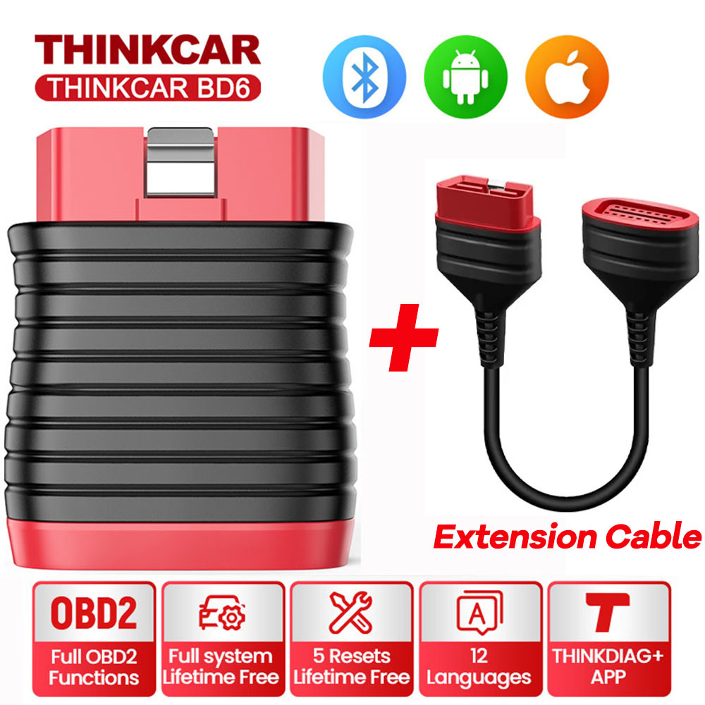 MUCAR THINKCAR BD6 Bluetooth Scanner Car Diagnostic Tool OBD2 Scanner All Cars Full System 5 Reset Free Diagnosis Code Reader