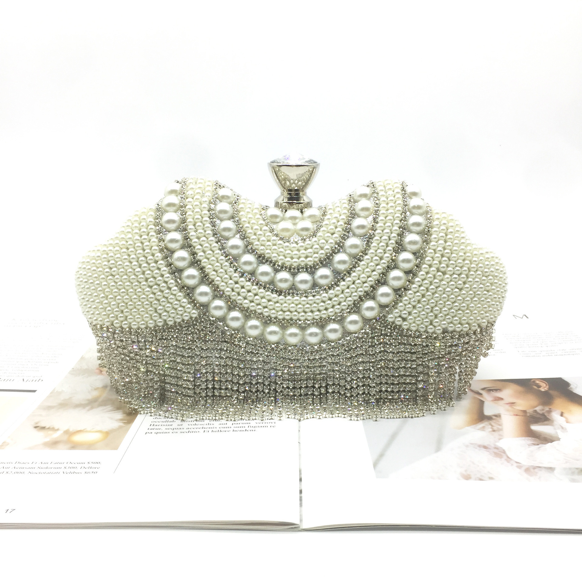New Tassel Handmade Dinner Women's Diamond Inlaid Fashionable Evening Dress Bag, Handbag, Makeup Bag
