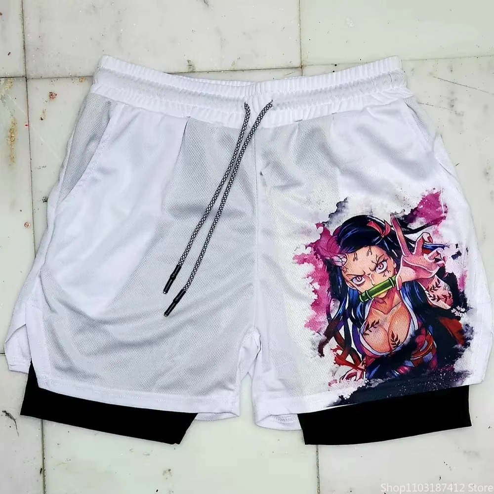Outdoor Jogging Fitness Shorts Mens Printed Performance Double Layer Shorts Gym Workout Training Pants M-3xl