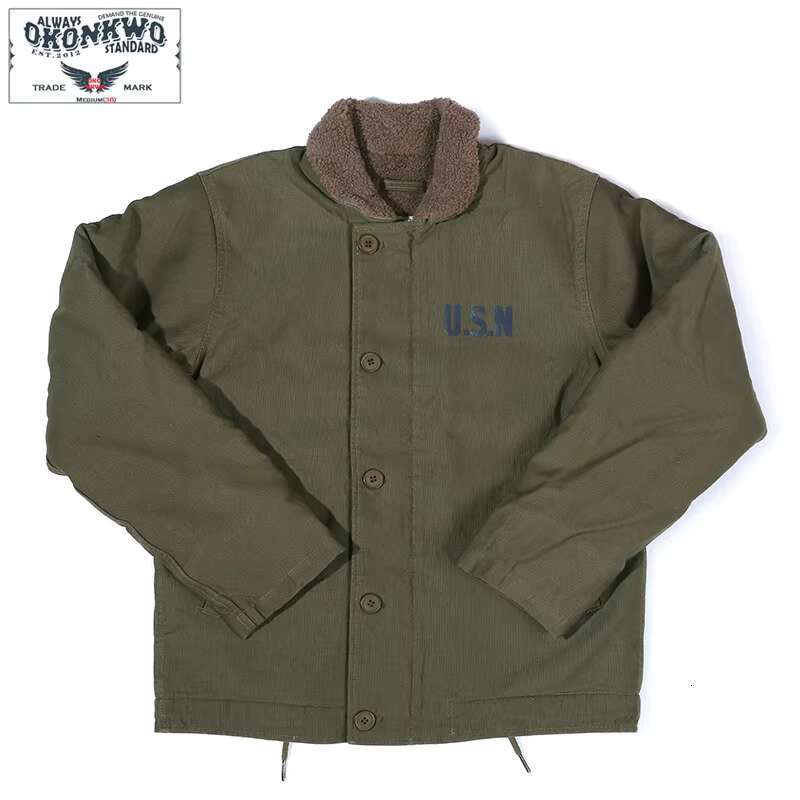 OKONKWO Winter Deck Jacket Men Outdoor Climbing Training Hunting Combat Sports Battle Sport Thick Lamb Cashmere Cotton Coat N1