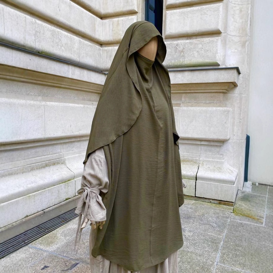 Premium Khimar Stretchy Breathable High Quality One Layer EID Ramadan Muslim Women Islamic Diamond Shape Prayer Hijab 241227