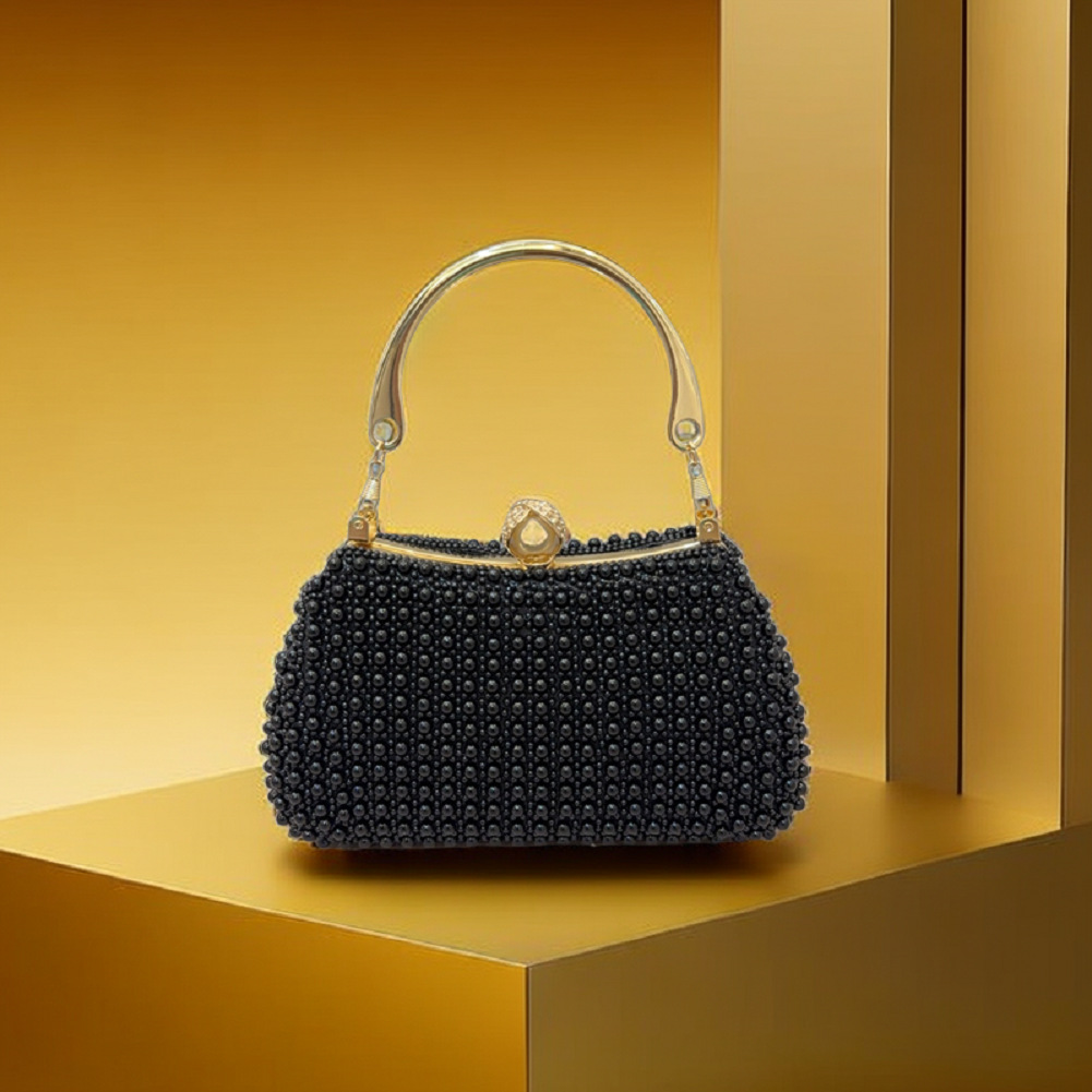 Chic Pearl-Adorned Evening Handbag Perfect Accessory for Birthday Banquets and Bridal Events