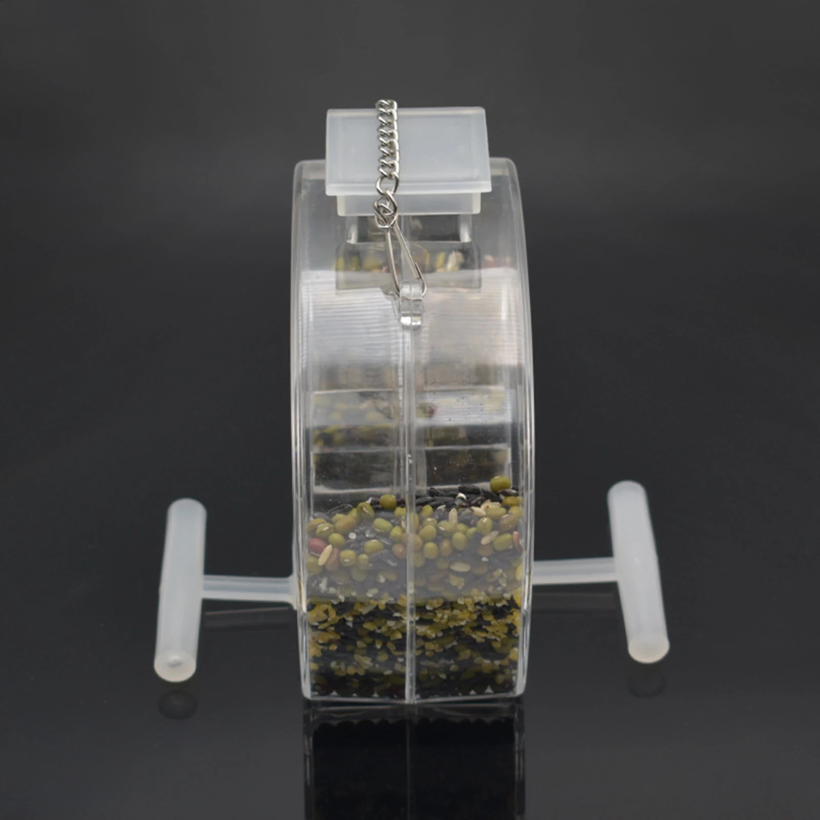 Acrylic Hanging Bird Feeder with Perch Clear with Hanging Chain Birdhouse Food Bowl Bird Feeding for Garden Outdoor Yard Balcony 250121