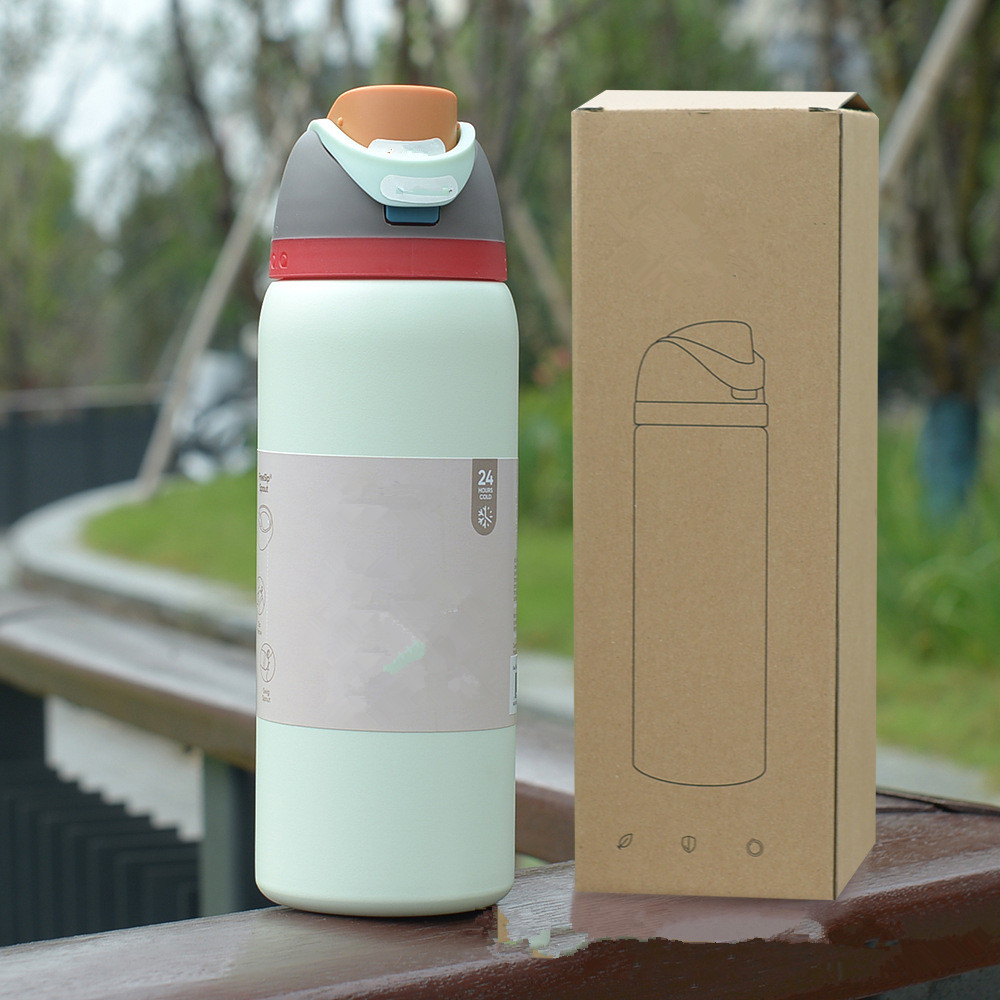 24 OZ 32 Oz Insulated Water Bottles with Straw Stainless Steel Tumblers Cups BPA-Free Sports Drinking Mugs Great for Travel 0423
