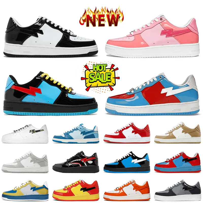 Fashion Camouflage Box Designer Casual Shoes Low Top Patent Leather Black White Color Camo Combo Pink Womens Mens Platform Sneakers dhgate Jogging Sports Trainers