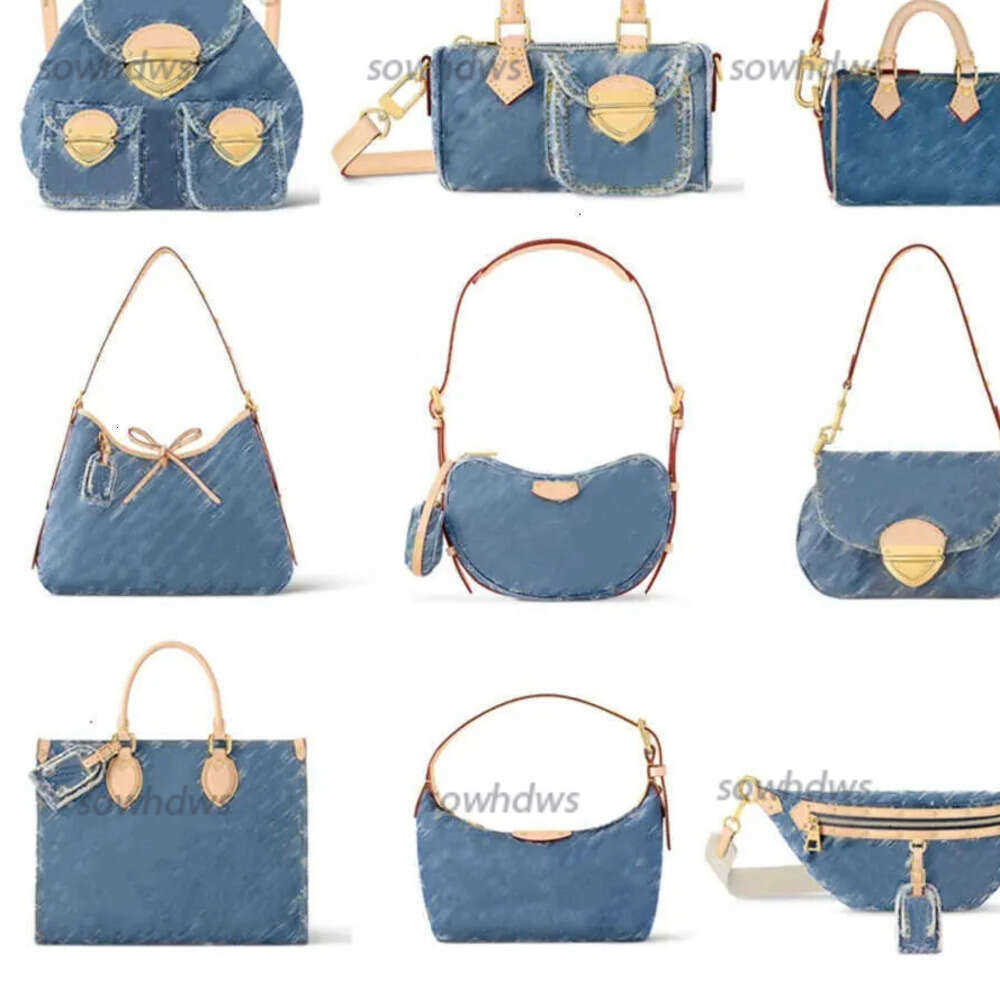 Evening Bags Luxury designer shoulder designer retro denim womens crossbody bag blue wer messenger walle