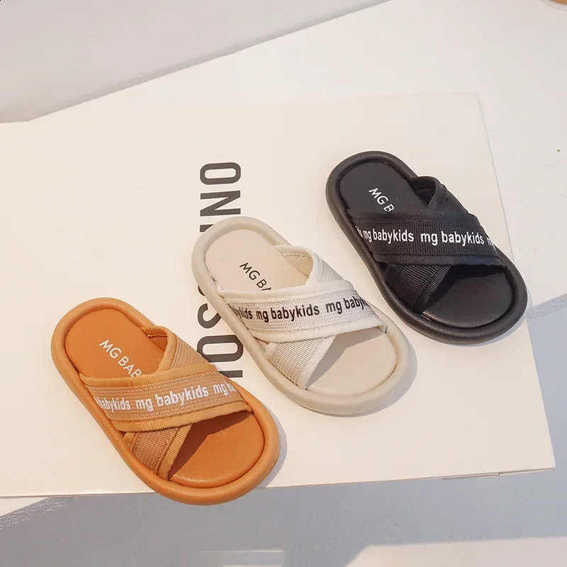 Summer Fashion Kids Versatile Girls Slippers Flat Casual Children Cross Soft Korean Style Beach Shoes for Boys Open-toe 250206