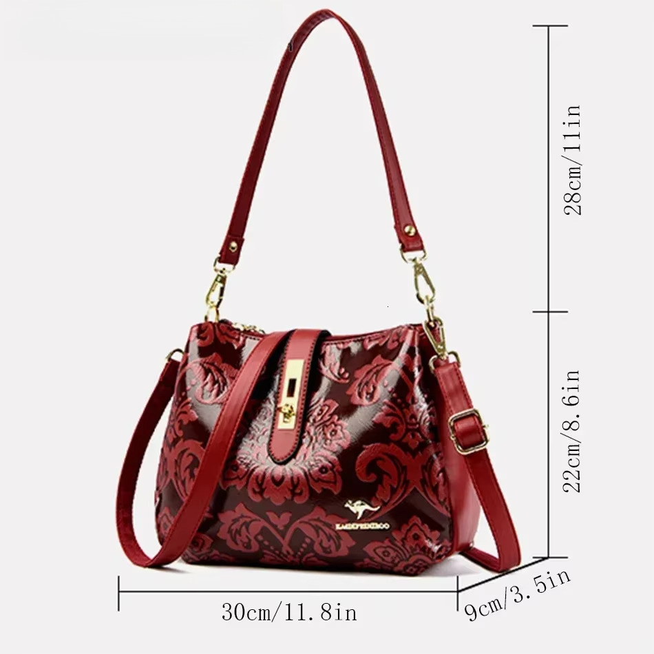 3 Layers 2025 Handbags Women Designer Casual Shoulder High Quality Leather Crossbody Bags For Female